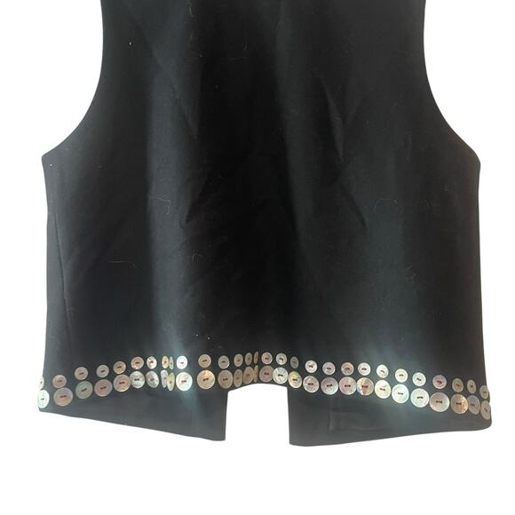 Vintage Double D Ranch Vest Woven S Women Studded Embroidered Wool Multicolor - Picture 4 of 8